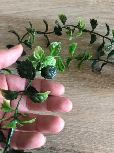 Dainty Wall Calendar Wreath - hand holding the leaves