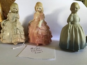 Identifying Antique Ceramic Figurines? - three girls in ball dresses