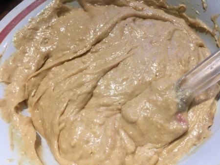 The mixed batter in a bowl.
