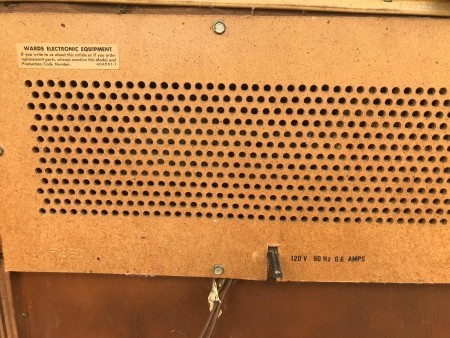 Back of a phonograph cabinet.