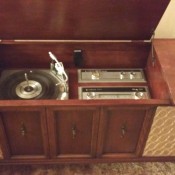A Zenith console record player.