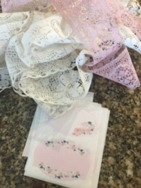 Citrus and Floral Homemade Soap - lace and stickers for decorating