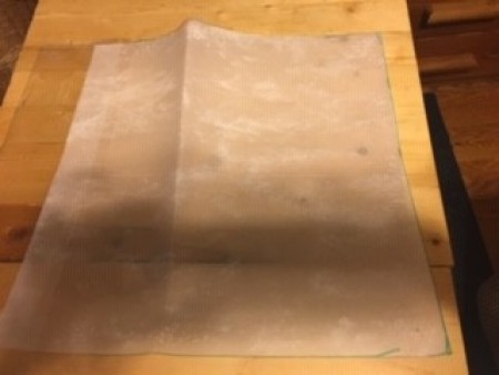 Tied T-Shirt Memory Quilt - plastic used for the template