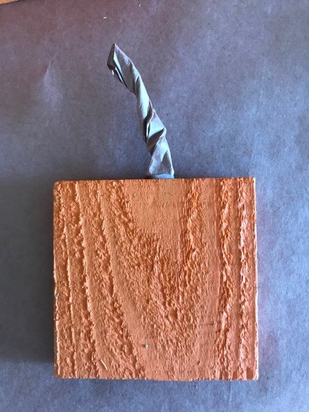 Wood Scrap Pumpkins - stem glued to smaller pumpkin