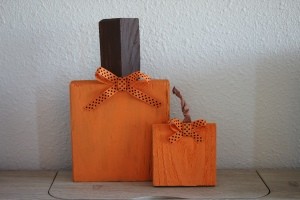 Wood Scrap Pumpkins - finished pumpkins