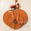 Lid Pumpkin Wall Hanging - finished pumpkin decor with faux sprig  and button glued in place