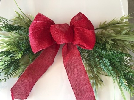 Swag Decoration For Less - bow attached, closeup