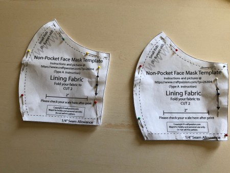 Non Pleated Child's Mask - two sets of the lining