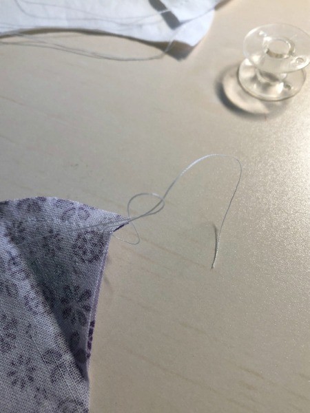 Non Pleated Child's Mask - tie thread ends