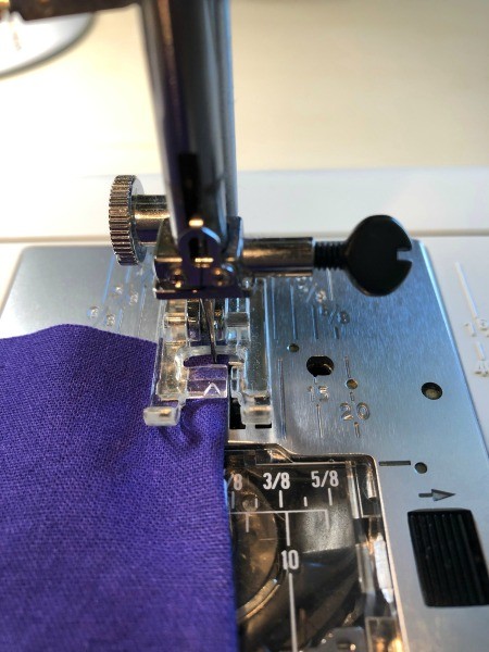 Non Pleated Child's Mask - top stitch top and bottom edges