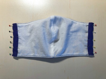 Non Pleated Child's Mask - elastic channels pinned on both sides