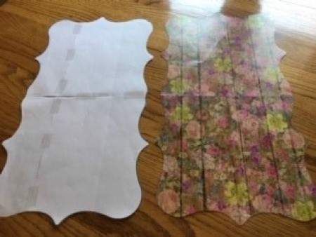 Upcycled Wooden Table - printed template and initial vinyl cutout