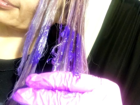 Making Pastel Hair Dyes - apply just below the first color and then with gloved hands create the transition