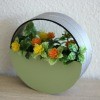 Circle Faux Flower Planter - view of the finished faux planter from a slight angle