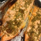 The baked salmon filets.