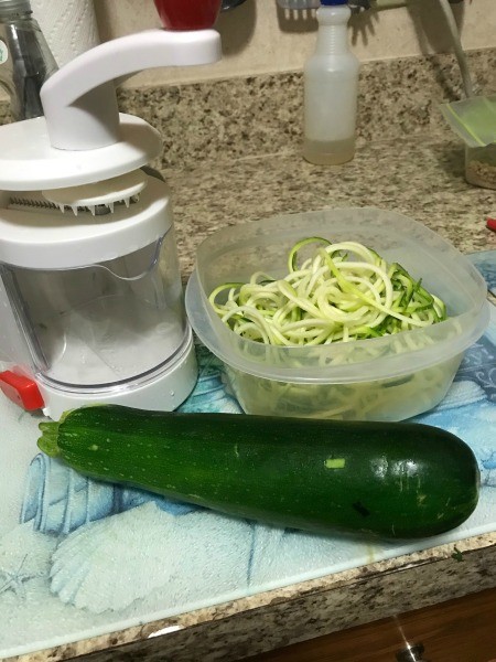 Spiralized zucchini noodles.