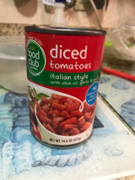 A can of diced tomatoes.
