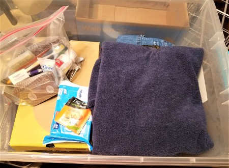Making an Emergency Bug Out Box - towels and meds