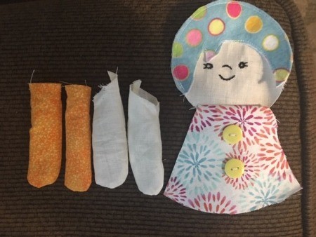 Scrappy Funky Doll - arms and legs and doll turned right side out