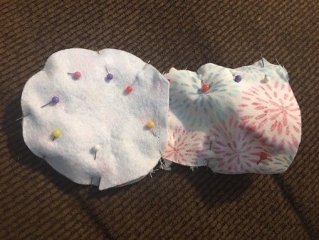 Scrappy Funky Doll - and with right sides together pin and sew, catching arms and leaving an opening to turn