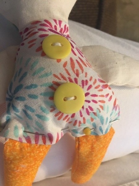 Scrappy Funky Doll - hand sew bottom closed