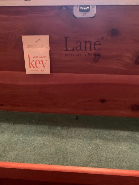 A marking on a Lane cedar chest.