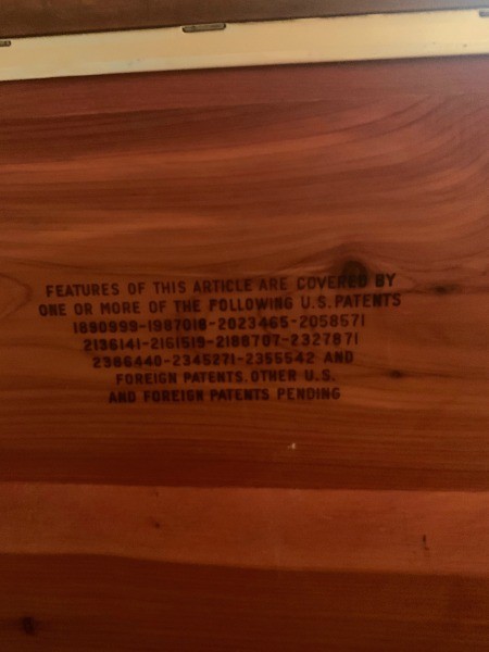 A marking on a Lane cedar chest.