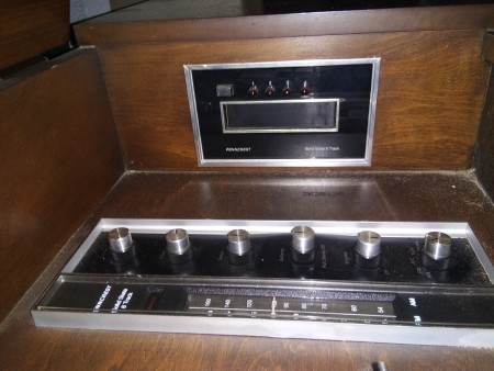 A vintage Penncrest console stereo.
