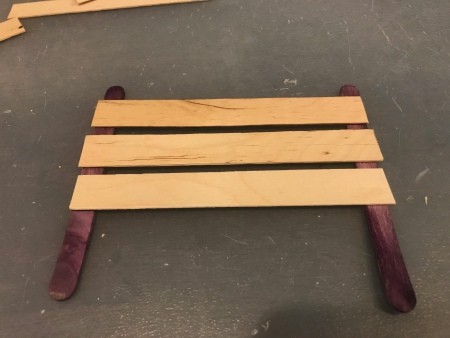 Craft Stick Crate Gift Basket - glue 3 of them to two small craft sticks