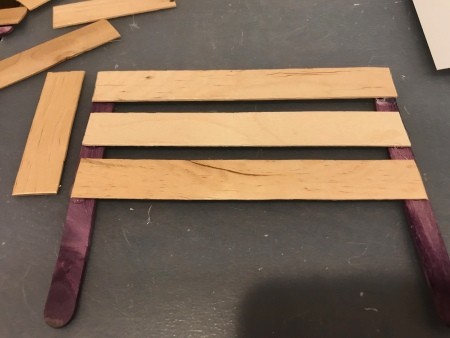 Craft Stick Crate Gift Basket - make sure the edges for flush, trim off the excess of the 2 smaller sticks