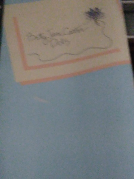 A Betty Jane Carter doll tag.