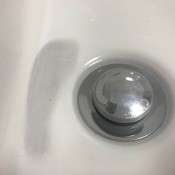 Removing a Grey Mark in My Bathroom Sink? - grey stain near sink drain