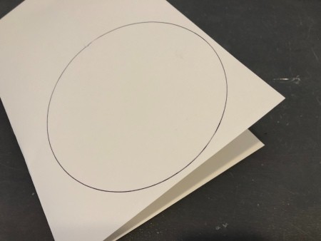 Mummy Decorative Pillow - circle traced on to the paper and then paper folded in half