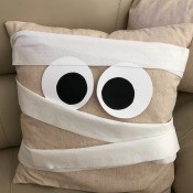 Mummy Decorative Pillow - toilet paper mummy wrapping added