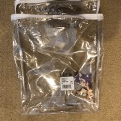 Plastic packaging with scraps inside.