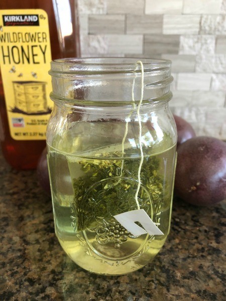 Making tea in a canning jar.