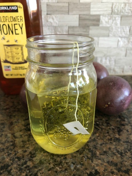 Making tea in a canning jar.