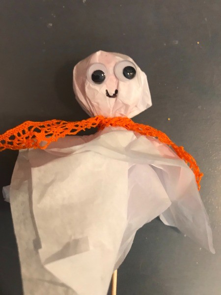 Ghost Candy & Display Stand - draw on a smiling mouth with a Sharpie