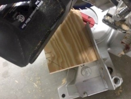 Wooden Fall Pumpkins - beginning to cut out using a mitre saw