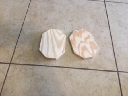 Wooden Fall Pumpkins - two wooden pumpkin shapes