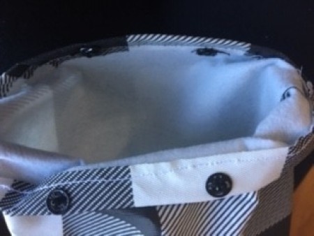 Plastic Fabric Cell Phone Cooler - turn the top edge down, sew, and add snaps