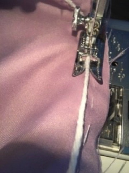 Topsy Turvy Cinderella Doll - sewing cording to use for gathering skirts