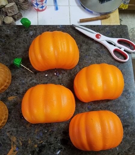 Non-Traditional Foam Pumpkin Halves - supplies