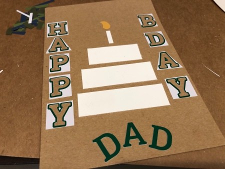 Sticker Scrap Happy Birthday Card - peel and stick down the stickers and glue down the confetti