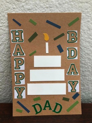 Sticker Scrap Happy Birthday Card - completed card