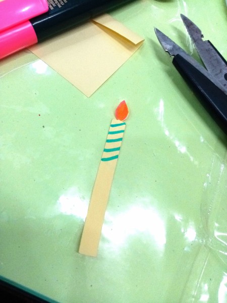 Birthday Cake Gift Box - cut and decorate a cardstock candle