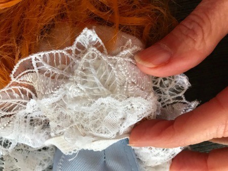 Upcycled Bridal Garter - back seam