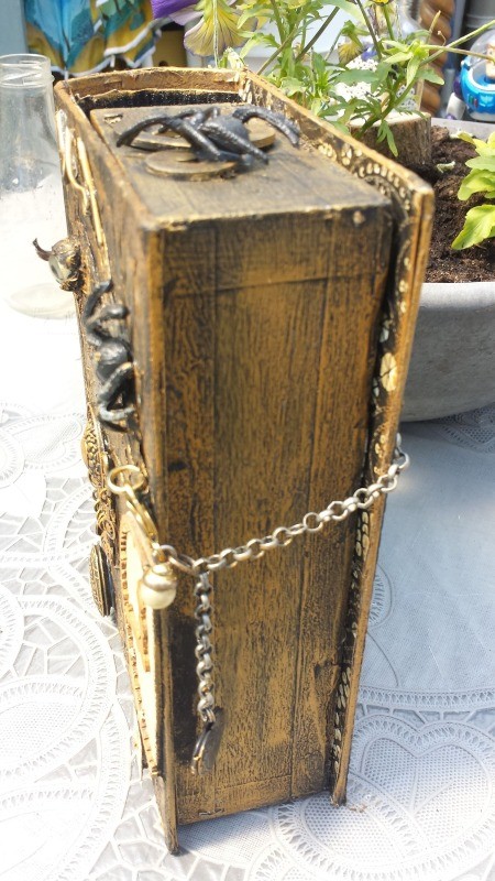 Upcycled Halloween Book - oblique view of finished box