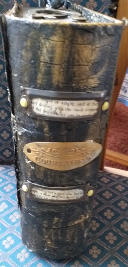 Upcycled Halloween Book  - decorated spine