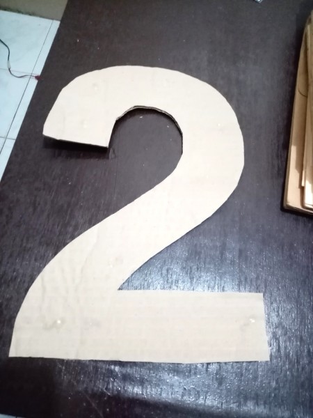 Floral Number Birthday Decoration - cardboard "2"